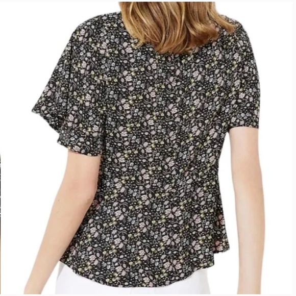 ⭐️Loft Floral Classy Peplum Boho Chic Glam Work Business Party Chic Blouse Top - Picture 3 of 8